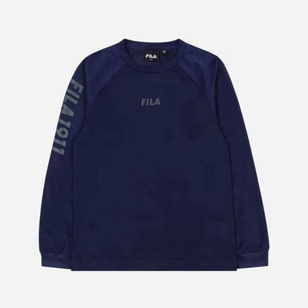 Camisetas Manga Corta Fila Niños Azul Marino - Aurora Crew Neck L/S - España 619025HOJ